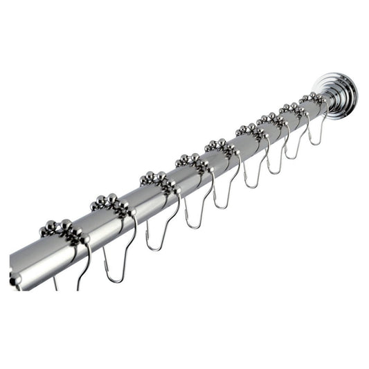 Kingston Brass SRK601 Americana 72" Adjustable Stainless Steel Shower Curtain Rod with Ring Combo, Polished Chrome