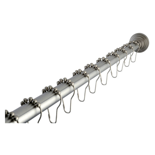 Kingston Brass SRK608 Americana 72" Adjustable Stainless Steel Shower Curtain Rod with Ring Combo, Brushed Nickel