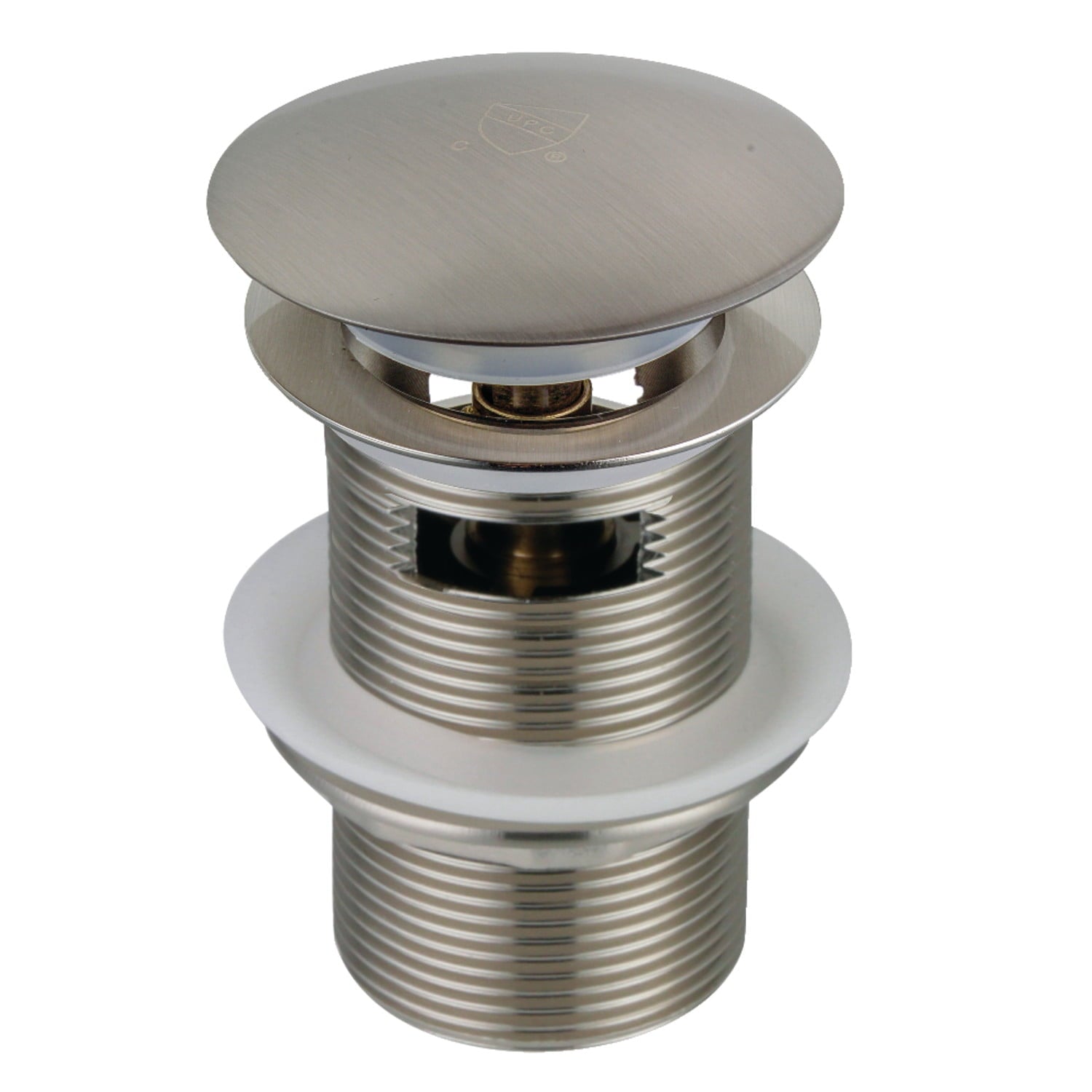 Kingston Brass Trimscape Toe-Touch Tub Drain with Overflow, Brushed Nickel, Floor Mount
