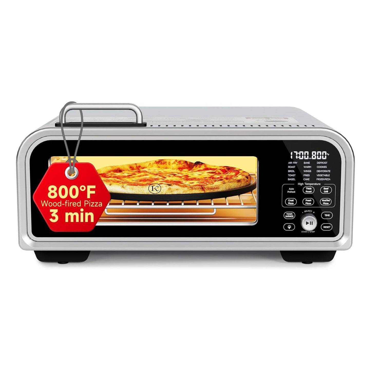 Kitchen Elite 18L Digital Air Fryer Toaster Oven Combo, Convection Pizza Oven, Silver