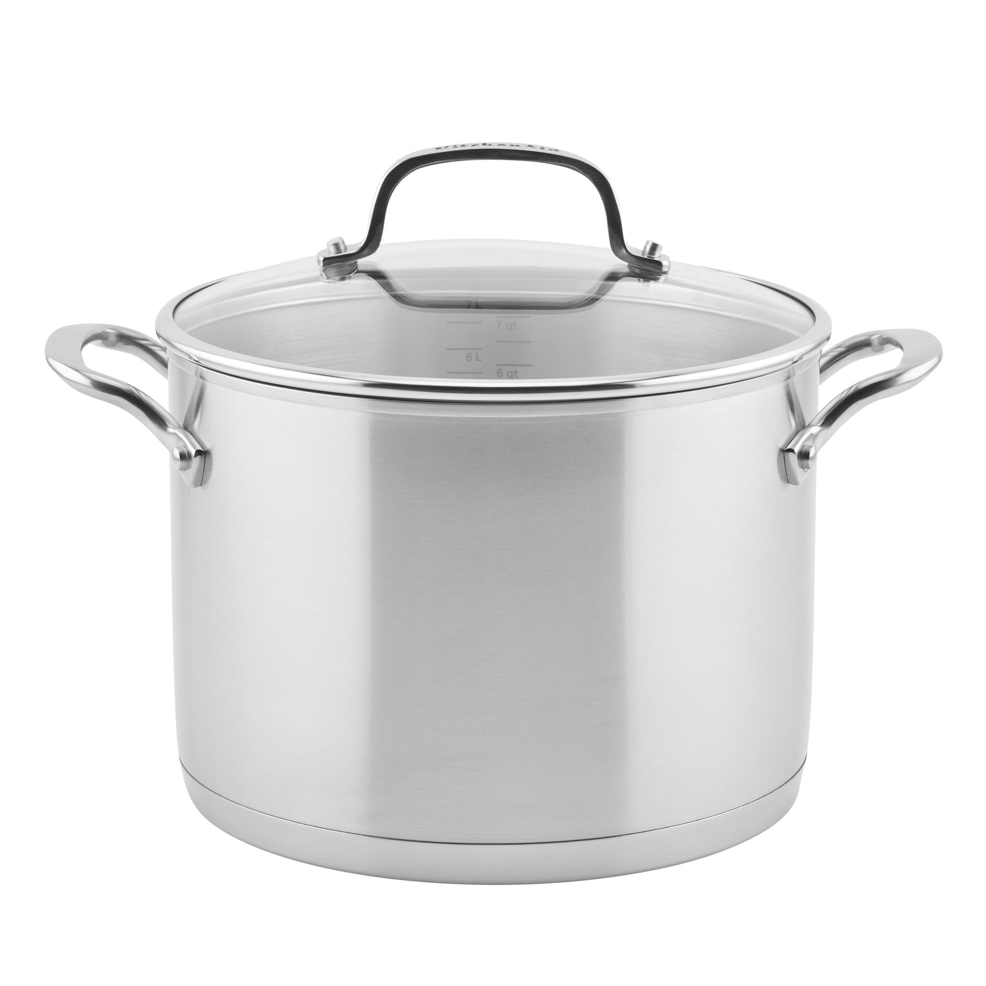 KitchenAid 3-Ply Base 8 Quart Stockpot,Stainless Steel,Brushed
