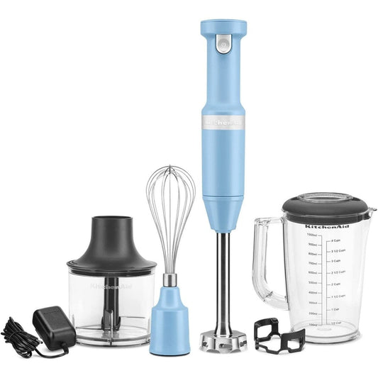 KitchenAid Cordless Variable Speed Hand Blender with Chopper and Whisk Attachment - KHBBV83