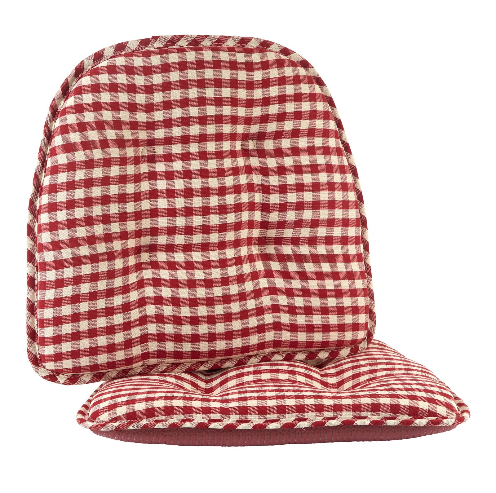 Klear Vu Gripper 16" x 15" Gingham Tufted Chair Cushion - Set of 2