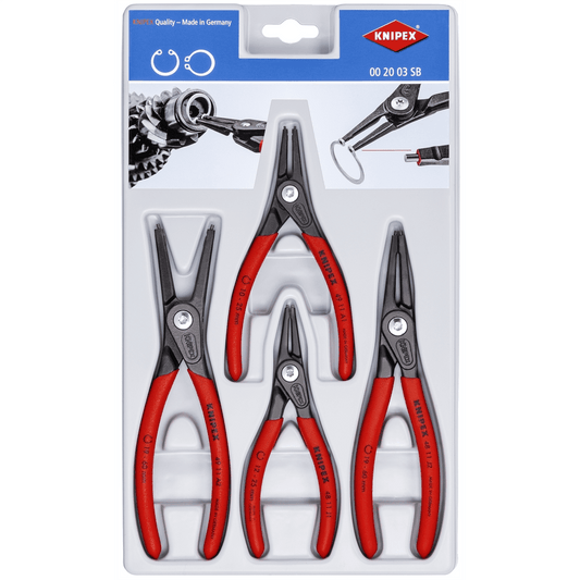 Knipex 002003SB Snap Ring Pliers Set w/ Spring Steel Tips, 4Pc