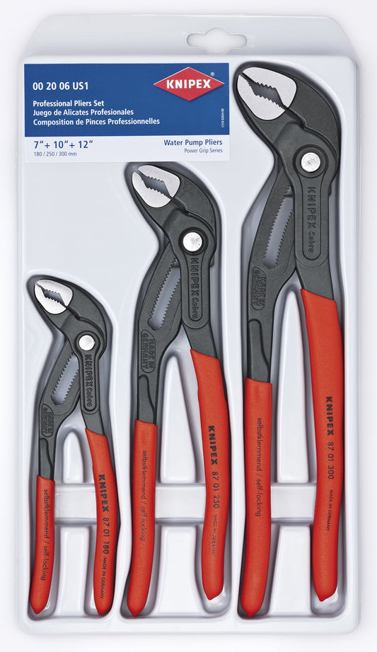Knipex 002006S1 3 Pc. Cobra Plier Set (7", 10", 12")