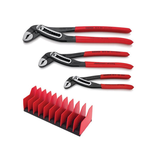 Knipex KNP9K-00-80-139-US Alligator Pliers Set with Free Tool Holder - 3 Piece - 10 Piece
