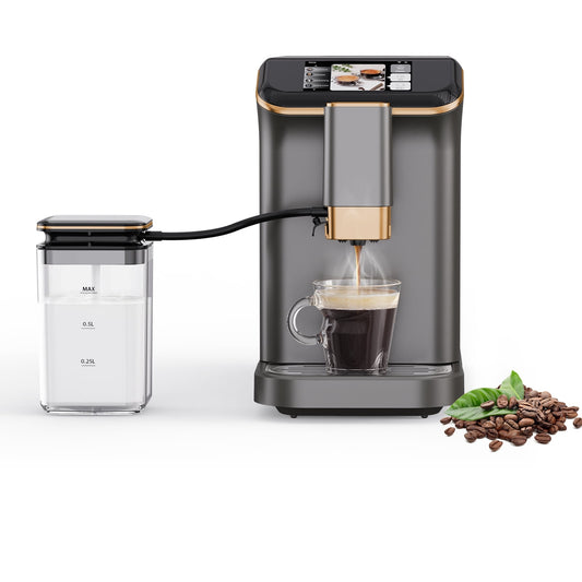 Kojooin Espresso and Cappuccino Maker,1350W Power,Automatic Milk Frother,Perfect for Coffee Enthusiasts.