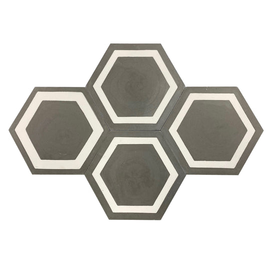 Koni Cement Tile Series KCT 04 Hexagon 8 in X 9 in Handmade Cement Tile (5.28 sq ft/Box)