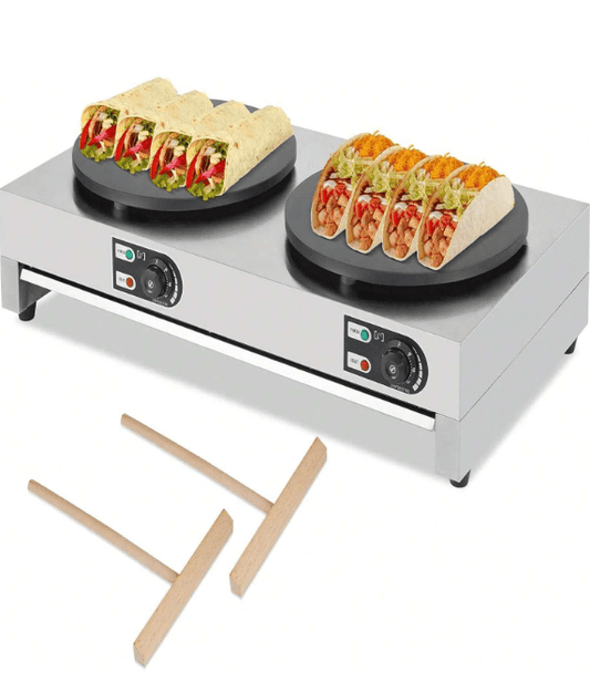 Kselythan 16"Crepe Maker,1500W Commercial Electric Crepe Maker With Includes Batter Spreader and Temperature Control,Cast Iron Cooking Surface,Nonstick Griddle,Stainless Steel Base for Crepes,Pancakes