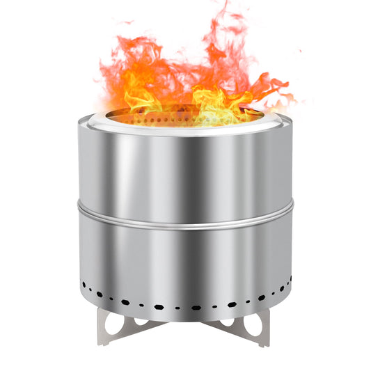 Ktaxon 19" Round Smokeless Steel Fire Pit with Portable
