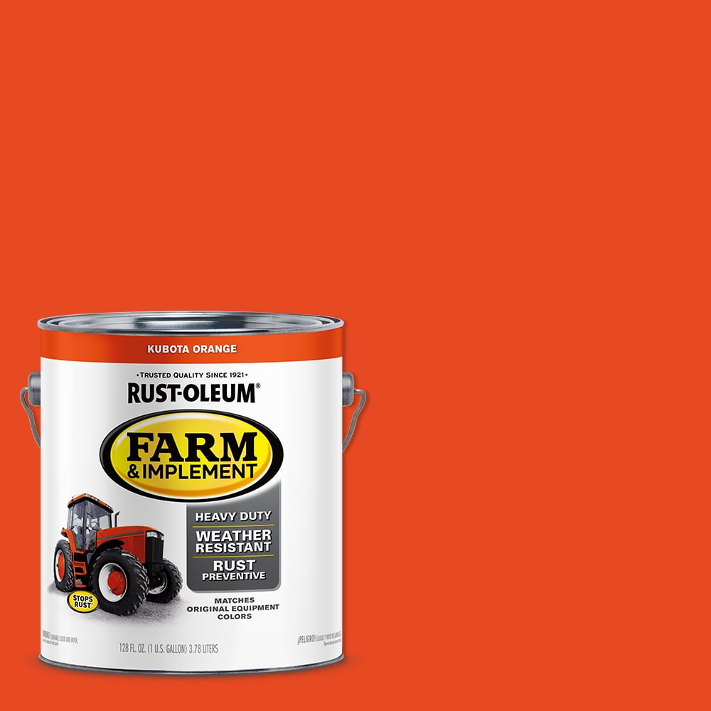 Kubota Orange , Rust-Oleum Gloss Farm and Implement Paint- Gallon, 1 Pack
