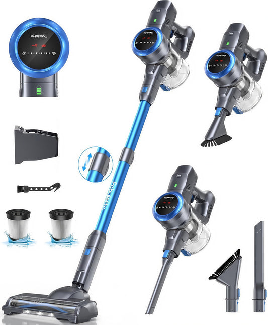 Lazyswan Cordless Vacuum Cleaner 35KPA 400W Stick Vacuum 50min 2200mAh for Home Pet Hair Car Carpet Hardwood Floor