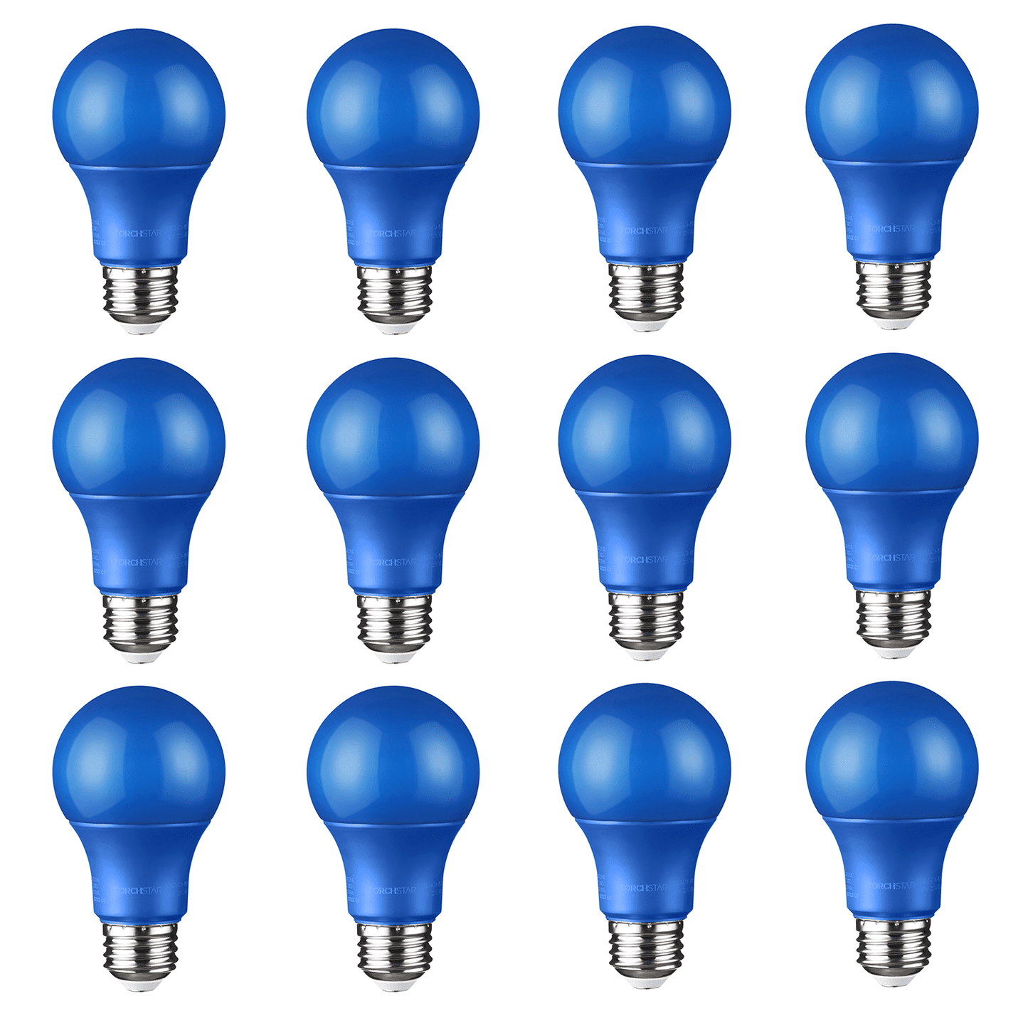 12 Pack LED A19 Blue Bulbs, 8W Light Bulb, E26 Base, Outdoor Bug Free Lights for Porch, Patio, Backyard, Entry Way