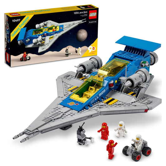LEGO Icons Galaxy Explorer 10497 90th Anniversary Collectible Edition Model Spaceship, Space Building Set with Astronaut Figures, Gift Idea