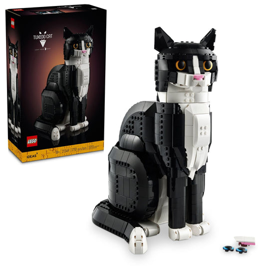 LEGO Ideas Tuxedo Cat - Building Sets for Adults Ages 18+ - DIY Crafts Kit for Home Decor, Living Room or Bedroom - Gifts for Graduation - 21349
