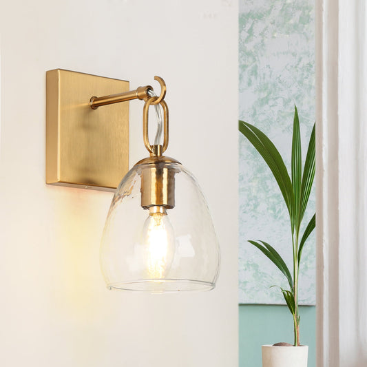 LNC Blobfish 5.1-in W 1-Light Polished Gold Modern/Contemporary LED Wall Sconce