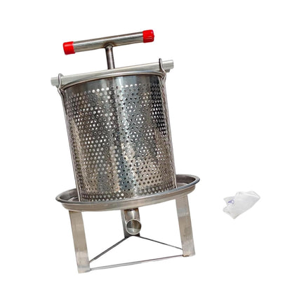 LOVIVER Honey Extractor Fruit Press Manual with T Hand Portable Honey Separator Making Crusher for Oil Pomace Juice Vinasse 5 Filtration Meshes