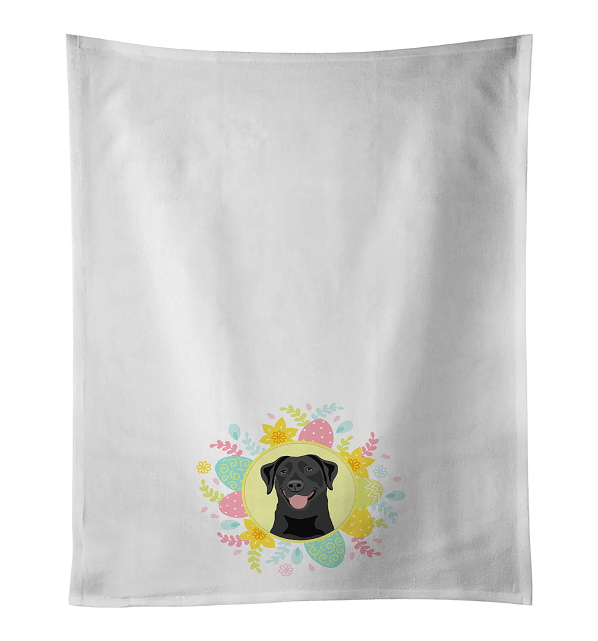 Labrador Retriever Black #1 Easter White Kitchen Towel Set of 2 19 in x 28 in