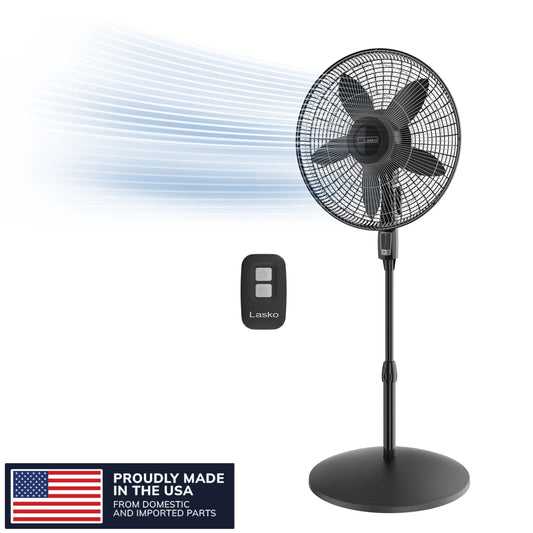 Lasko Cyclone Max 18" 4-Speed Oscillating, Remote, Adjustable Height Pedestal Fan S18605