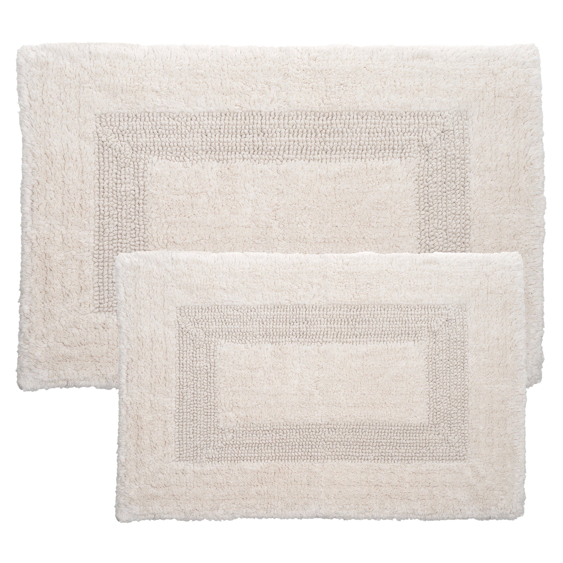 Somerset Home 2-Piece Machine Washable Cotton Bathroom Mat Set (Ivory)