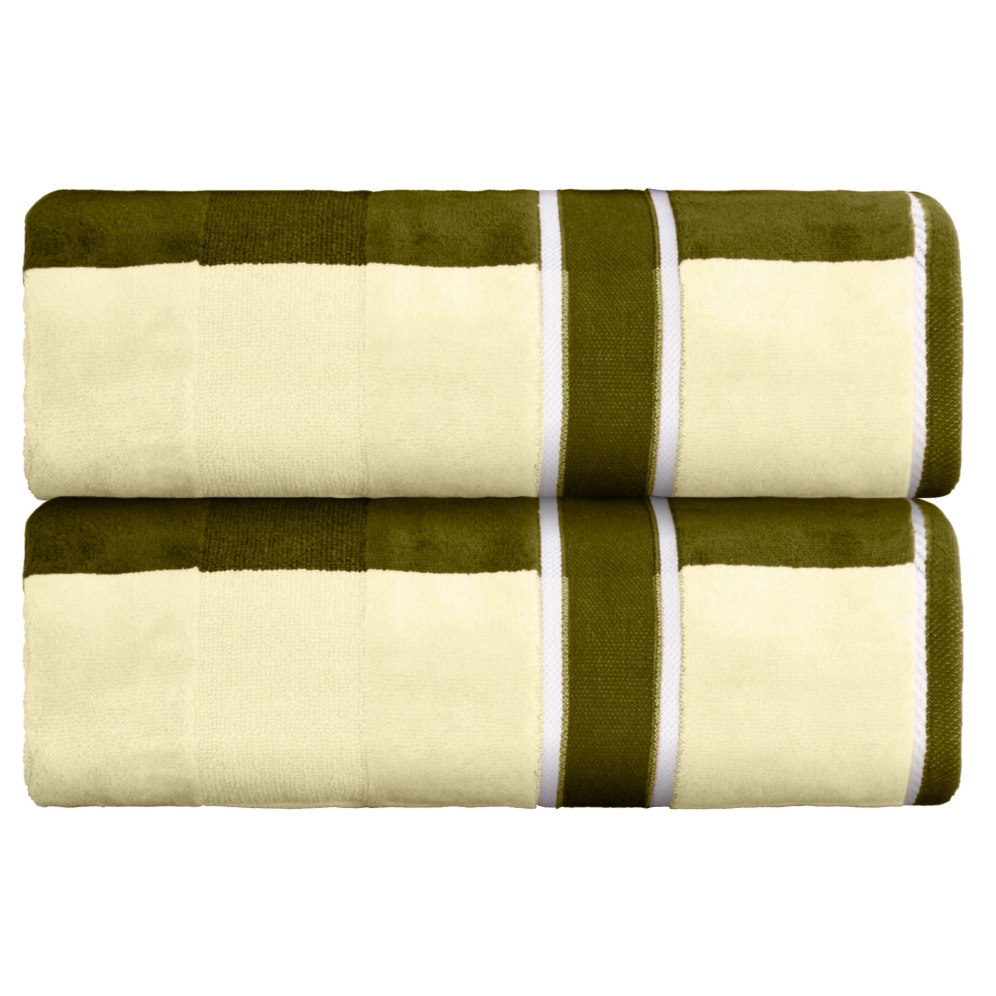 Lavish Home 2PC Cotton Towel Set - 35x70in Extra Large Bath Towels (Green)