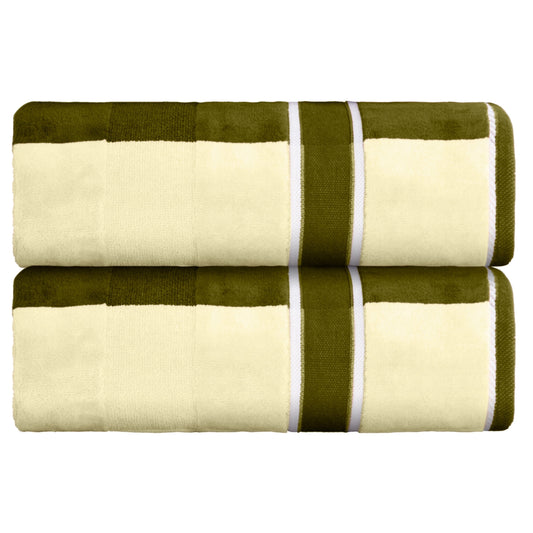 Lavish Home 2PC Cotton Towel Set - 35x70in Extra Large Bath Towels (Taupe)