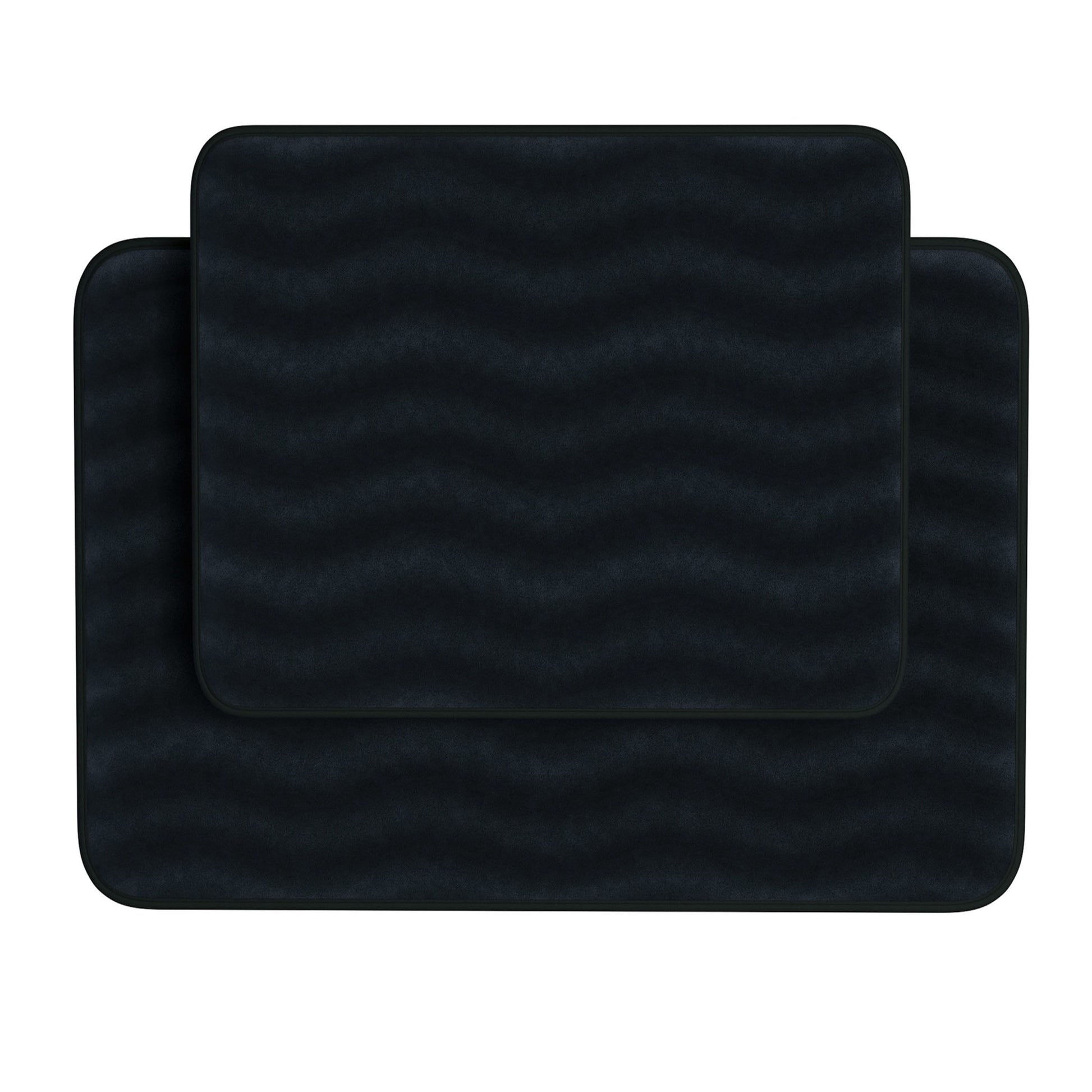 Lavish Home Set of 2 Bathroom Rugs â€“ Non-Slip Memory Foam Bath Mats, Black
