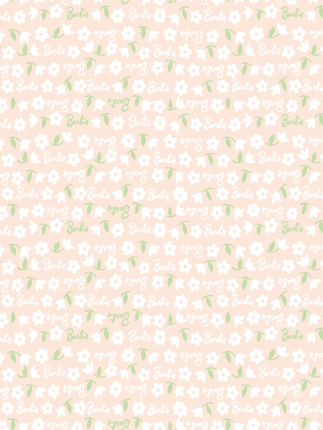 Learns to Cook Removable Vinyl Wallpaper by Barbie - White on Peach