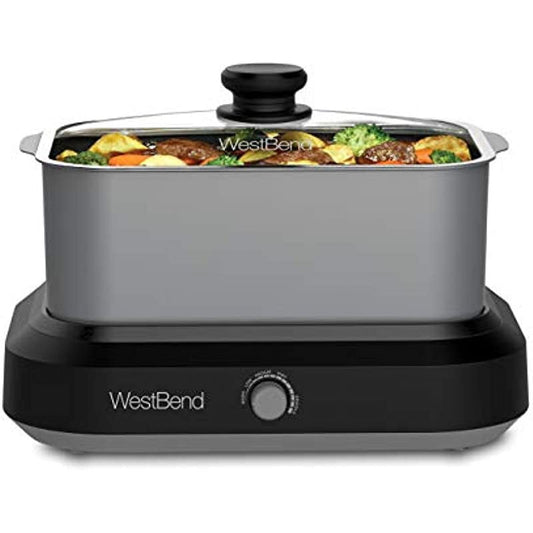 Leaves Versatility 5 qt Slow Cooker-Crock Silver