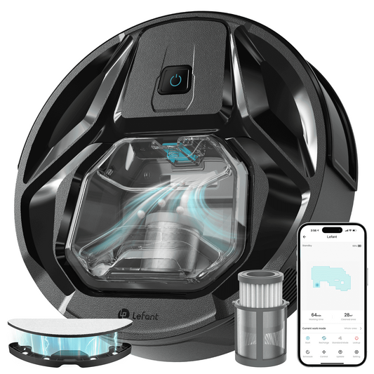 Lefant M320 Robot Vacuum Cleaner and Mop - 6000Pa Powerful Suction, 240mins Runtime, for Pet Hair and Hard Floors