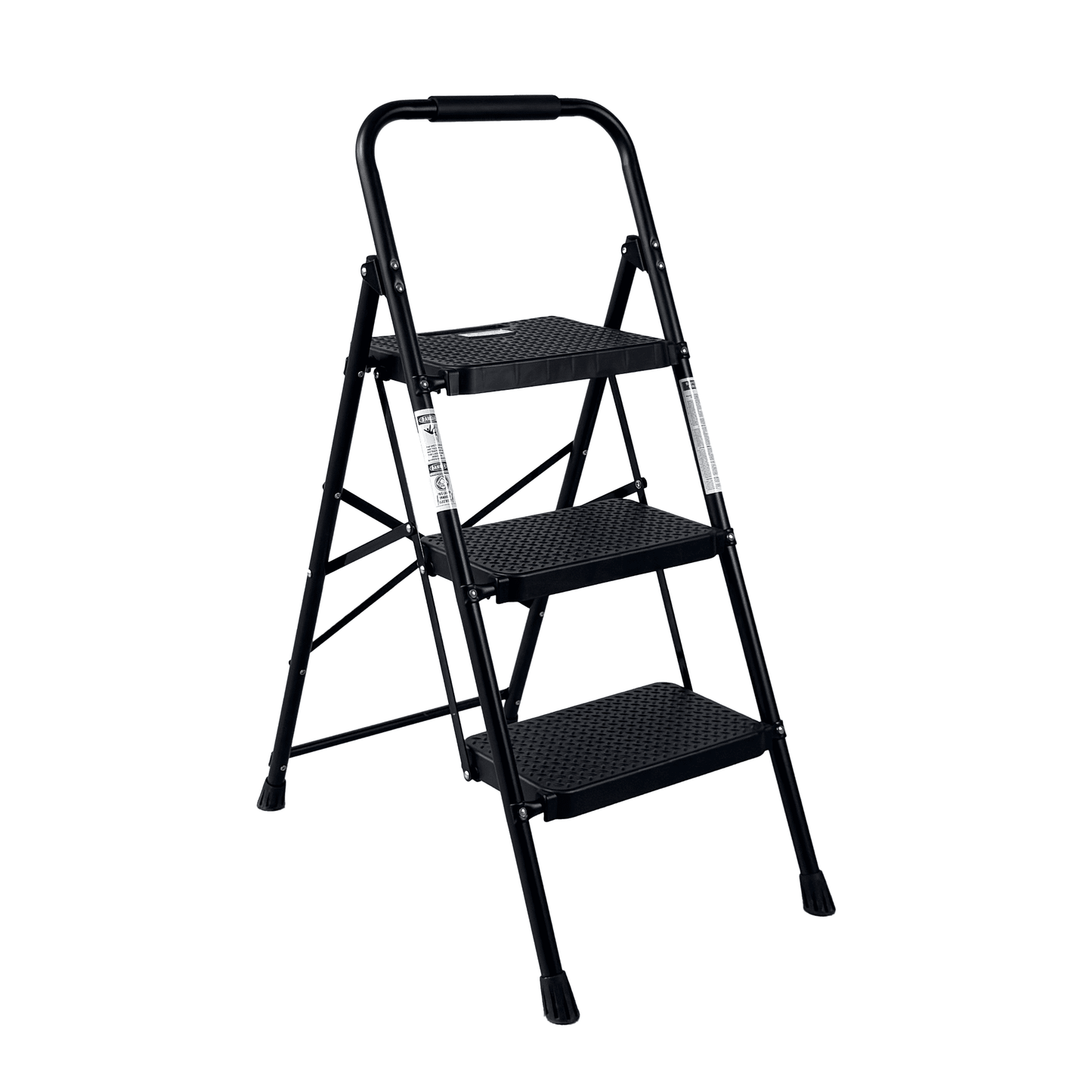 Leumius 3 Step Ladder,Folding Step Stool with Wide Anti-Slip Pedal, Lightweight Portable Ladder for Home Kitchen, Black