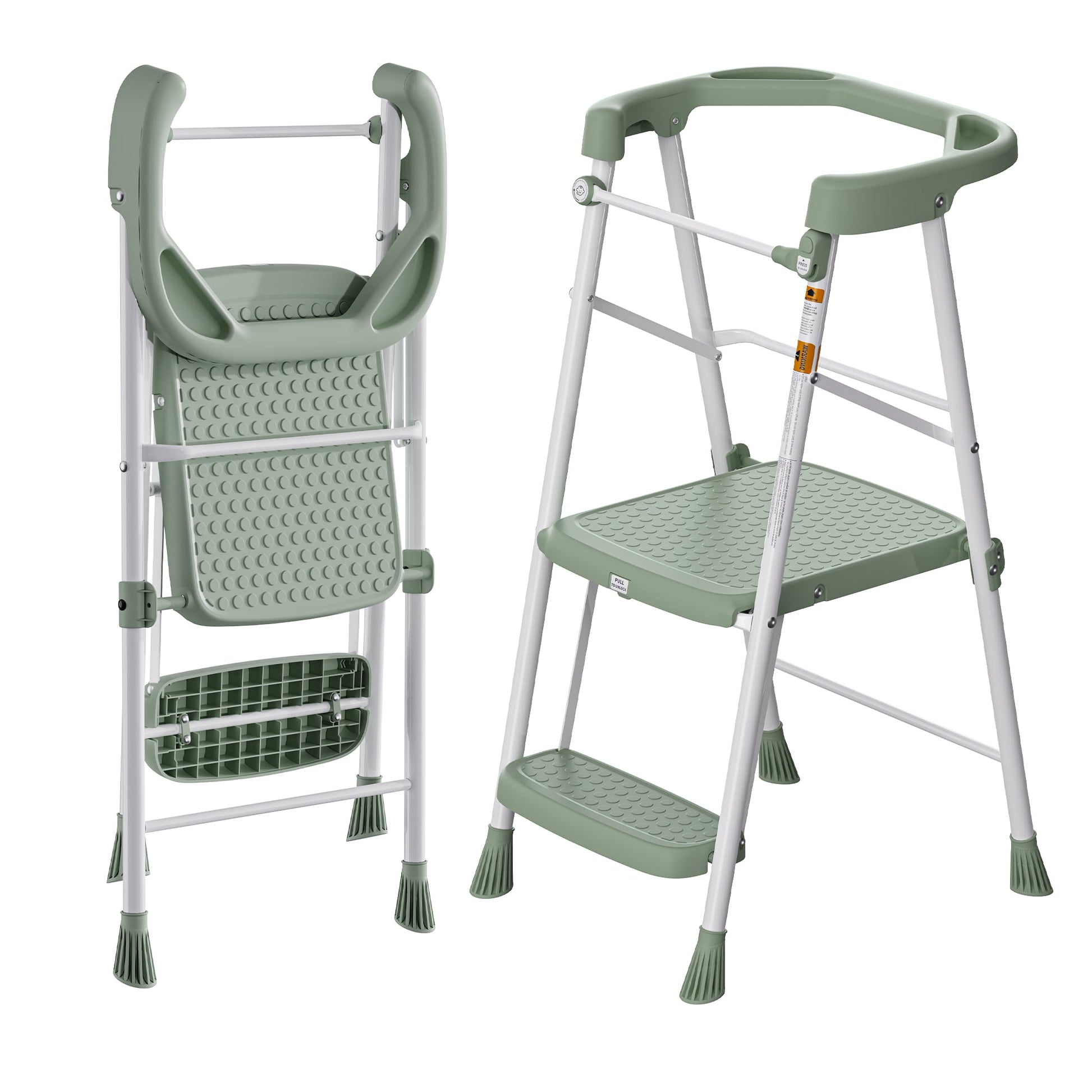 LevLad Toddler Kitchen Step Stool Helper for Kids, Foldable Learning Standing Tower for Kitchen Counter, Bathroom, Gray