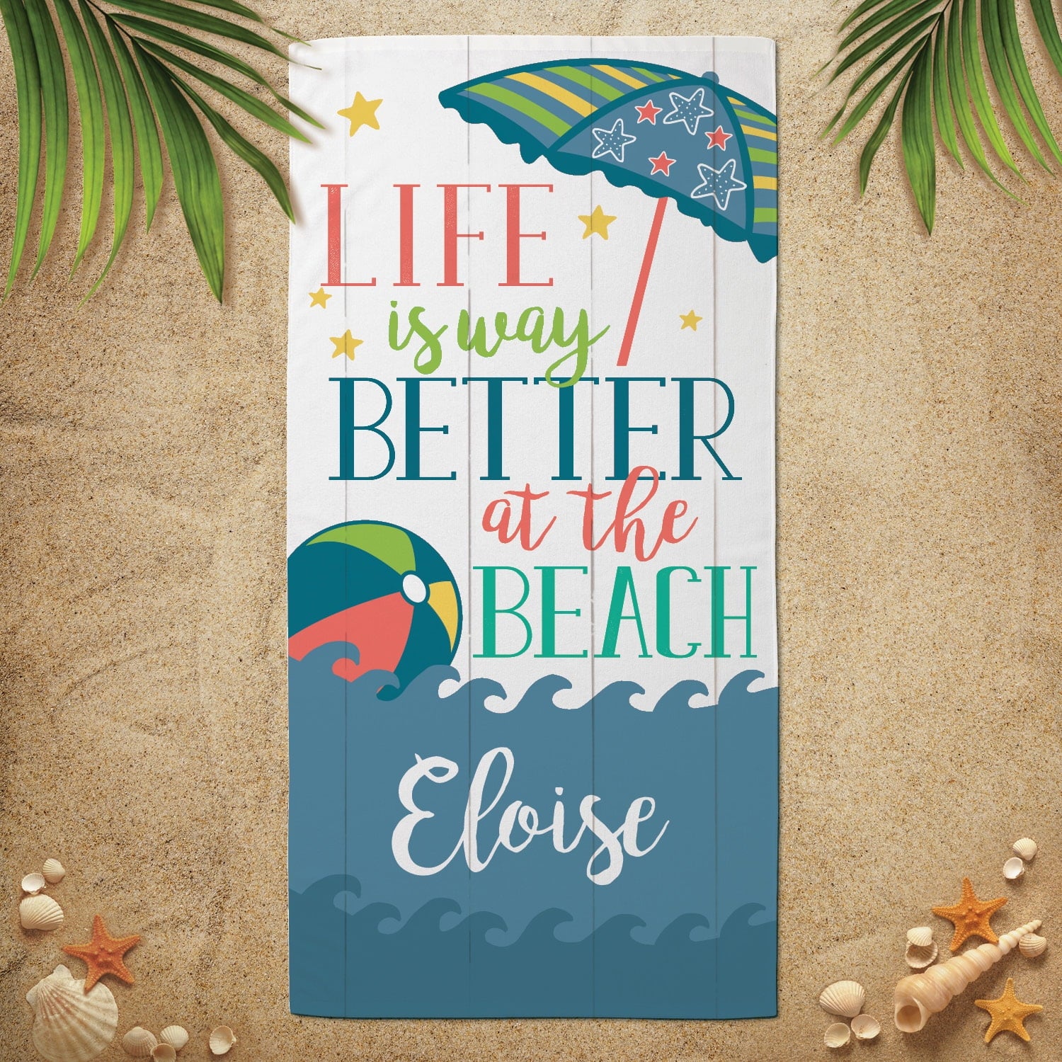 Life is Way Better Summertime Velour Beach Towel