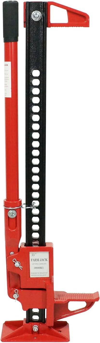 Lift Jack 33" High Lift Tire Jack Ratcheting Off Road Utility Farm Jack, 3 .18Ton (7,000 lb) Capacity, for Car Truck  ATV SUV,Black