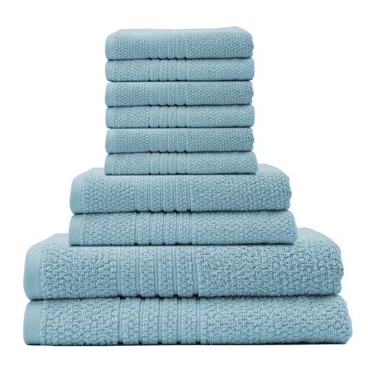 Lintex Linens Softee 10-Piece 100 Cotton Bath Sky Blue