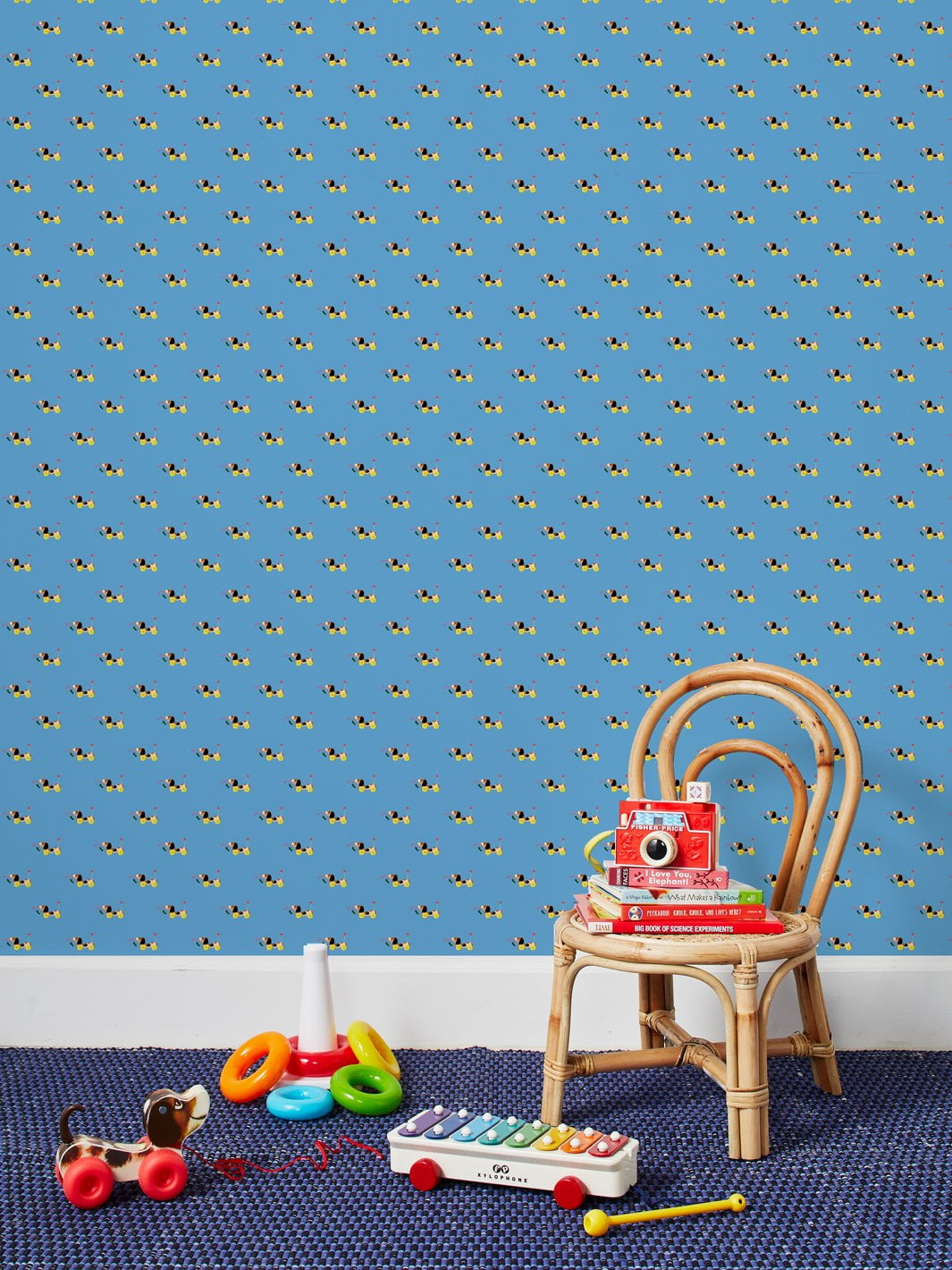 Little Snoopy Removable Vinyl Wallpaper by Fisher-Price - Denim