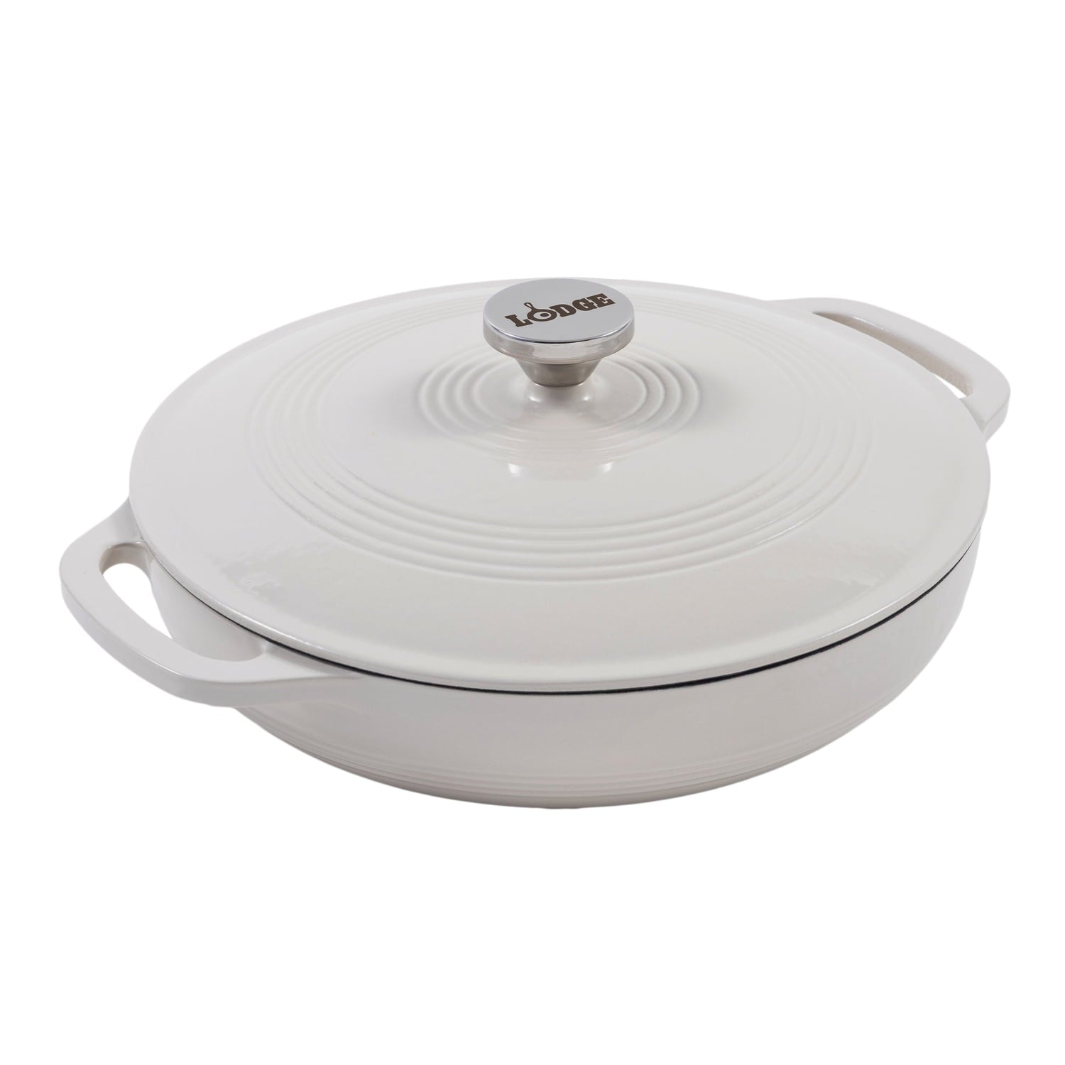 Lodge Cast Iron 3.6 Quart Enameled Covered Casserole Oyster