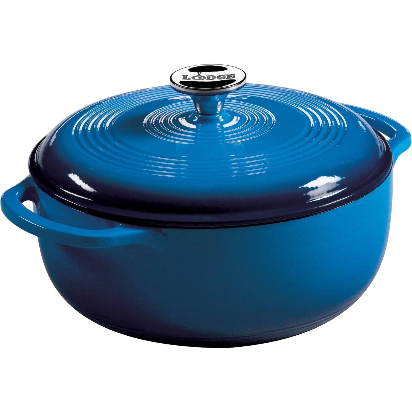 Lodge Horno HolandÃ©s Esmaltado de Hierro Fundido de 4.5 Cuartos, Azul