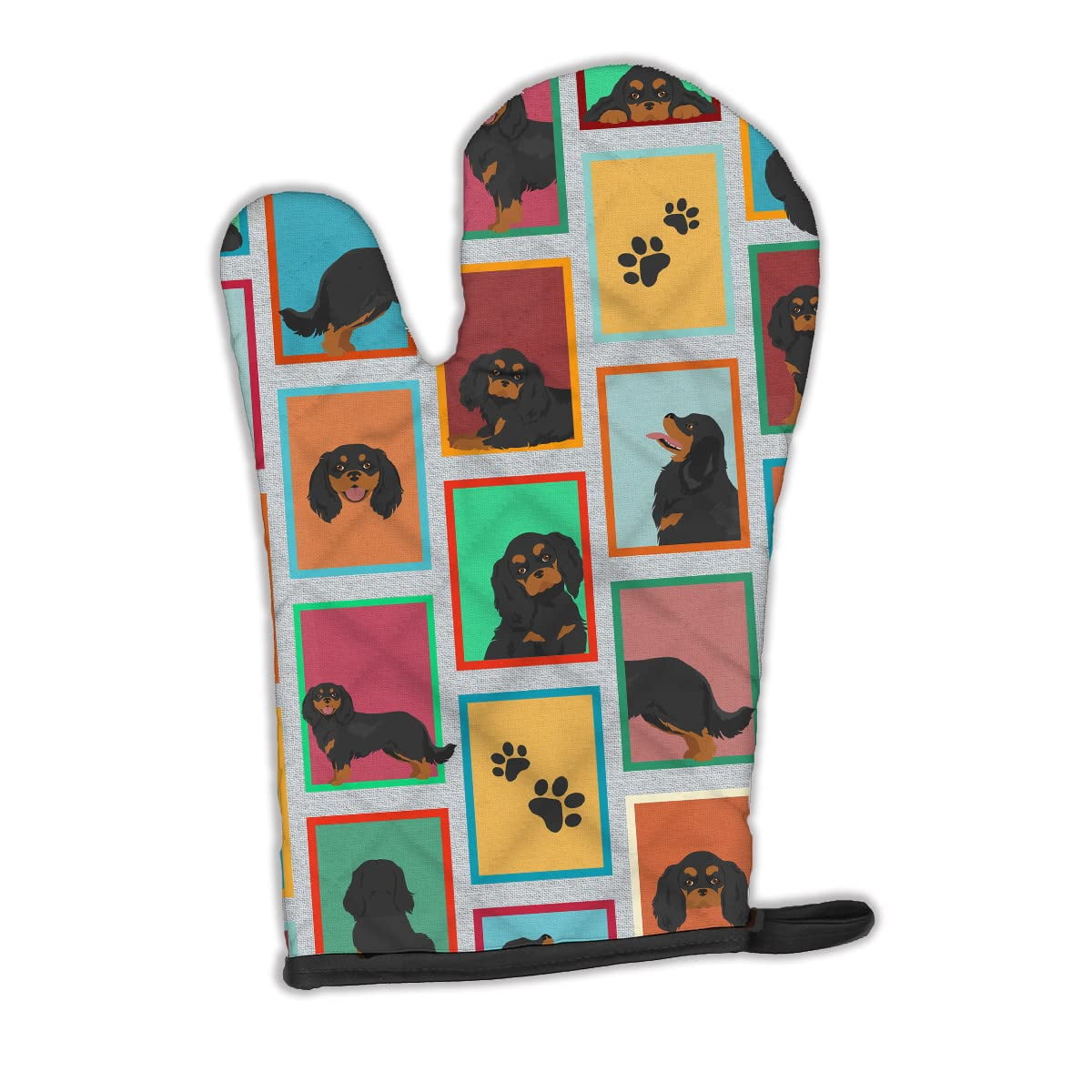 Lots of Black and Tan Cavalier King Charles Spaniel Oven Mitt 8.5 in x 12 in