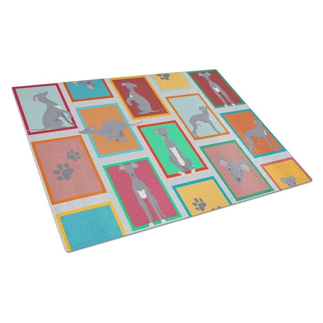 Lots of Italian Greyhound Glass Cutting Board Large 12 in x 15 in
