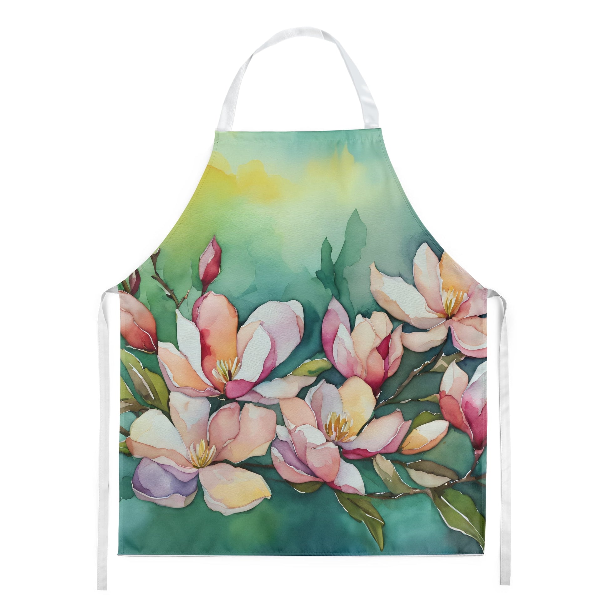 Louisiana Magnolias in Watercolor Apron 27 in x 30 in