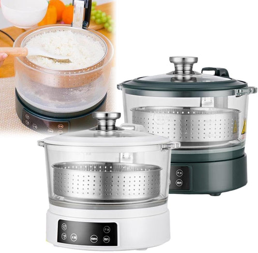 Low Sugar Rice Cooker Low Carb Rice Steamer Basket, 3 L Lifting Sugar Removal Rice Cooker, Stainless Steel Rice Cookers with Digital Display Panel, Touch Control for Family Use