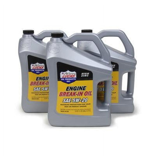 Lucas Oil 11034, Sae 5W20 Break-In Oil Case 3 X 5 Quart Performance Racing