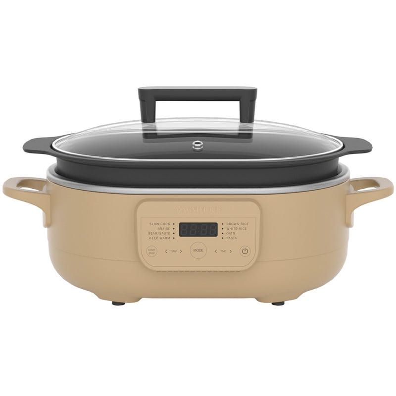 MAGNIFIQUE 6 Quart Multi-Cooker, with 8-in-1 Programmable Slow Cooker Tan
