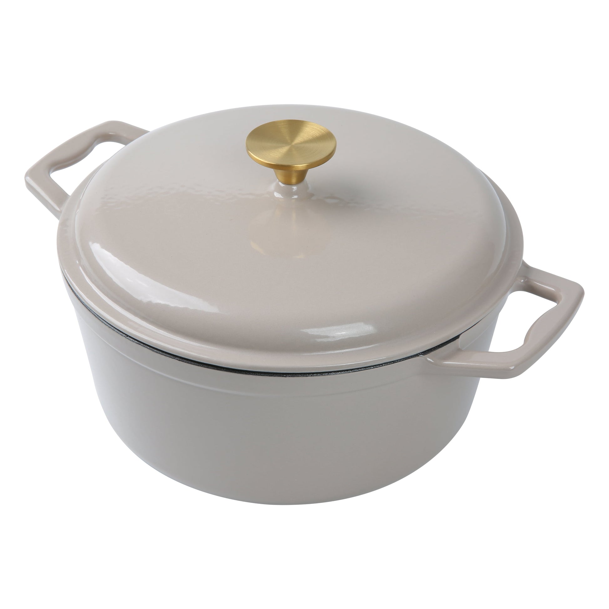 Mainstays 4.75qt Oven-Safe Ceramic Enamel Cast-Iron Dutch Oven, Washed Stone