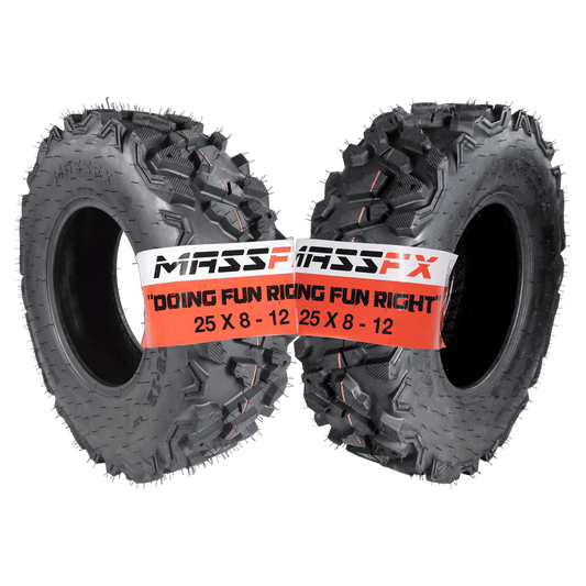 MASSFX 25x8-12 Front ATV/UTV Tire Set (2 Pack) 6Ply KT25812