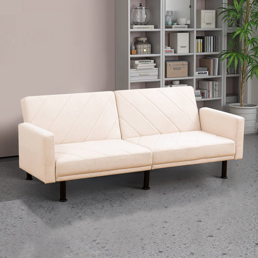 MAYEERTY Beige Linen Living Room Sofabed