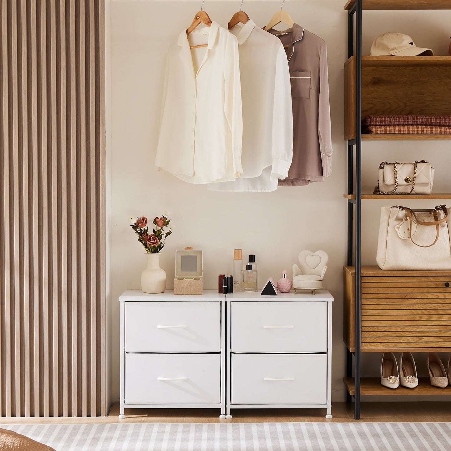 MAYEERTY Drawers Dresser Chest of Drawers,Metal Frame and Wood Top