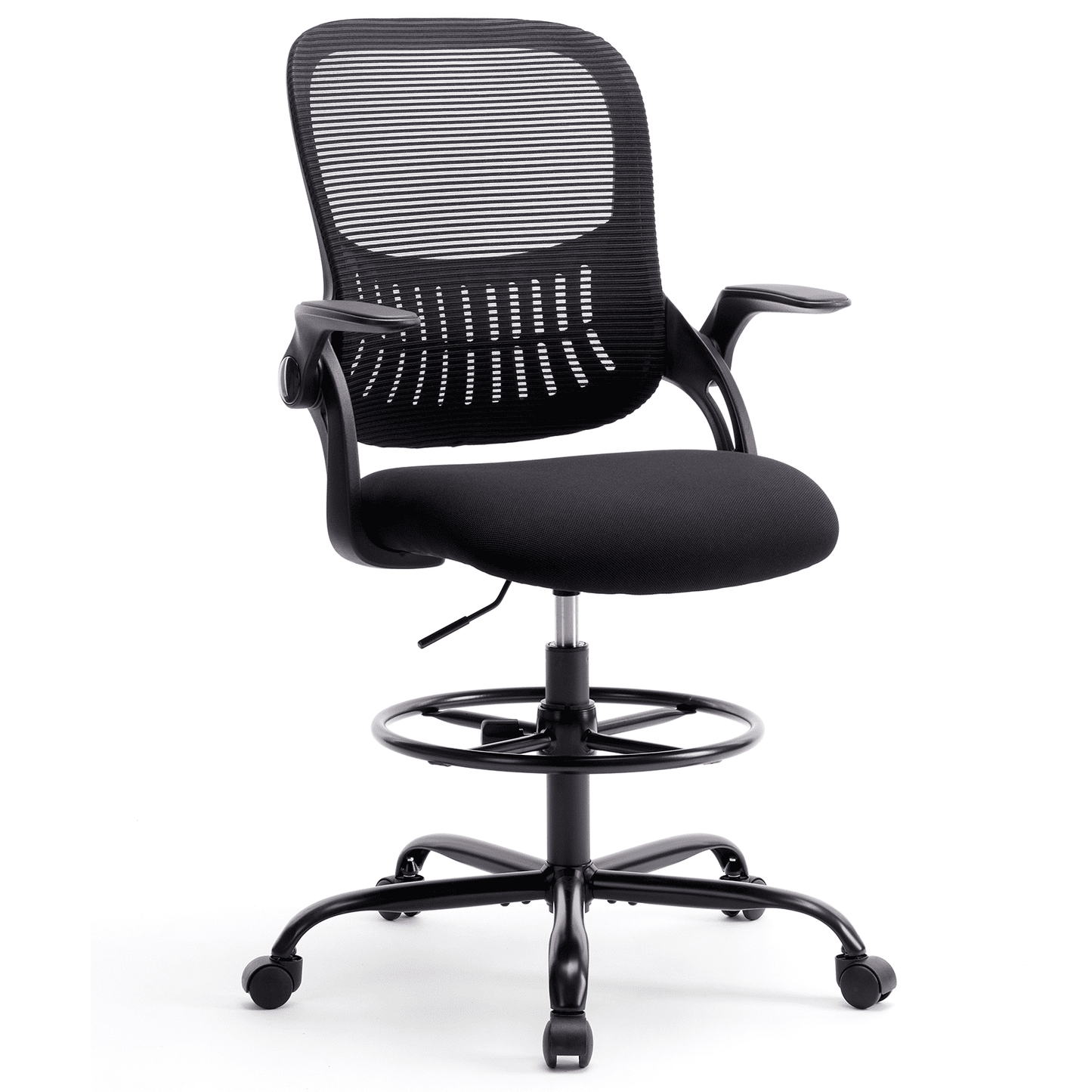 MAYEERTY Ergonomic Office Chair for Standing Desk with Adjustable Height, Computer Desk Chairs, Movable Armrest, Black