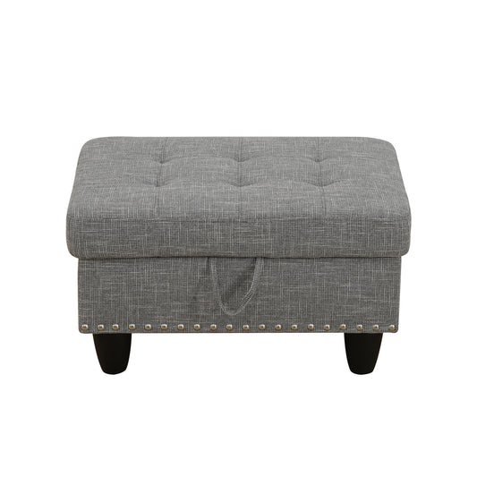 MAYEERTY Linen Ottoman with Storage for Modular Sectional Sofa, Grey